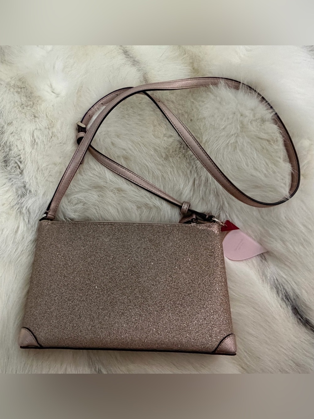 Kate Spade Rose Gold Glitter Shimmery Crossbody Bag - EUC - Picture 4 of 14
